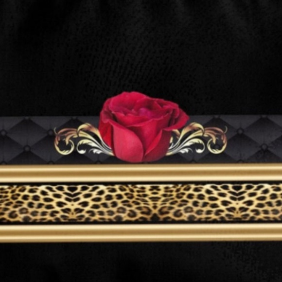 Red Rose & Leopard Print on Black 4x6 Coin Purse - Picture 4 of 4